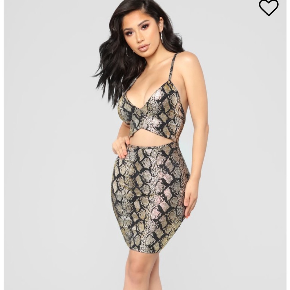 Snake print mini dress